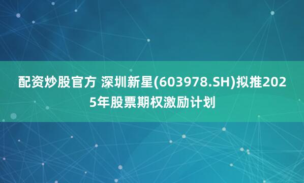 配资炒股官方 深圳新星(603978.SH)拟推2025年股票期权激励计划