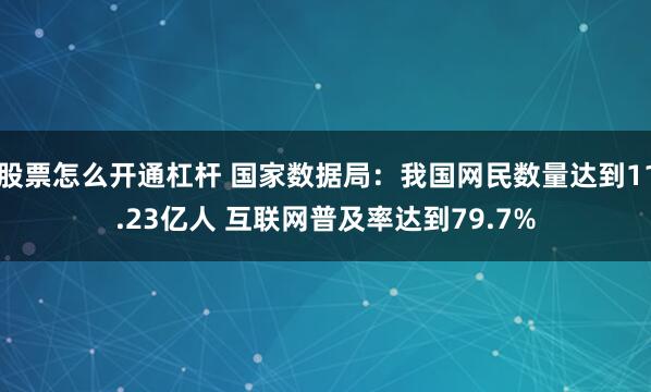 股票怎么开通杠杆 国家数据局:我国网民数量达到11.23亿人 互联网普及率达到79.7%